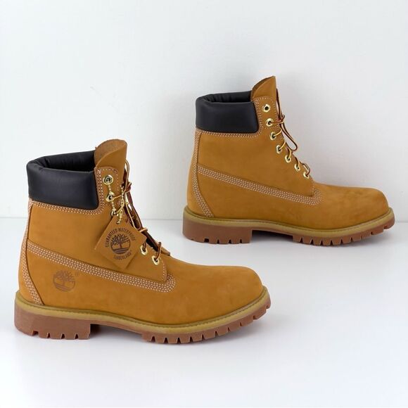 Men’s Timberland 6” Inch CLASSIC Premium BOOTS 10061 Wheat Nubuck NEW Size 8 - Picture 8 of 15